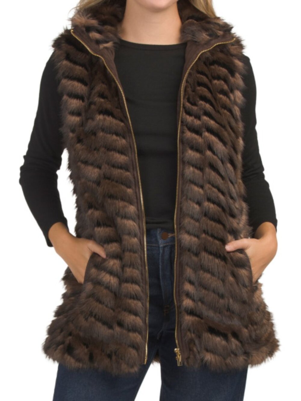 VIA SPIGA Faux Fur Vest
